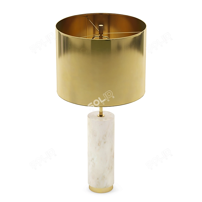 Elegant Brass York Table Lamp 3D model image 2
