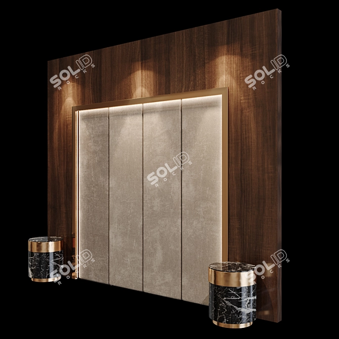 Title: Modern Headboard: Studio-54 Design 3D model image 1