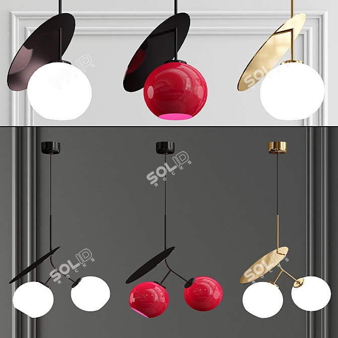 Cherry Glow Pendant Light 3D model image 1