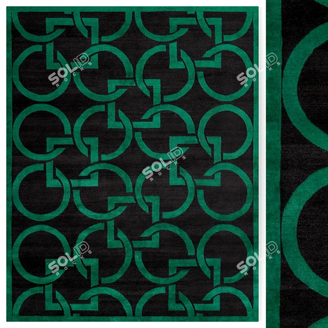 Elegant Satie Rug - 2000mm x 2500mm 3D model image 1