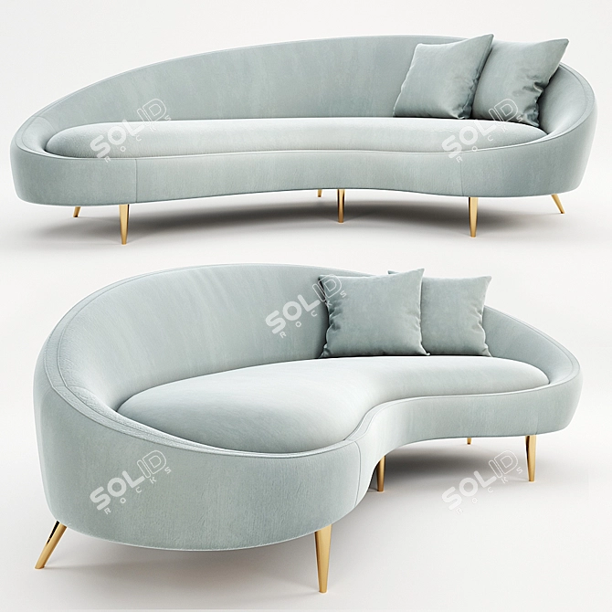 Jonathan Adler Ether Velvet Sofa 3D model image 1