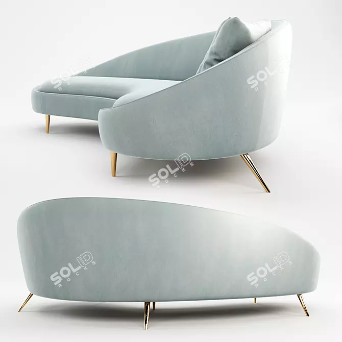 Jonathan Adler Ether Velvet Sofa 3D model image 2