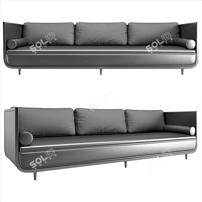 Elegant Virgo Sofa - 300x91x86 cm 3D model image 1