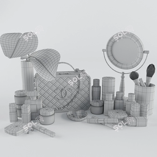 Glamorous Beauty Vanity Set 3D model image 2