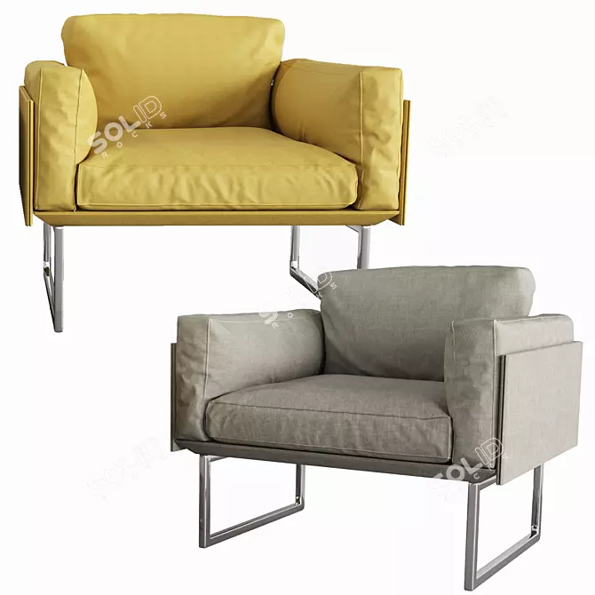 Stylish Cassina-3 Sofa 3D model image 1