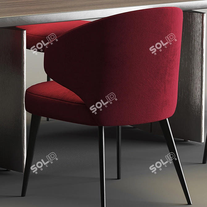 Sleek Minotti Set: Morgan Table & Aston Chair 3D model image 2