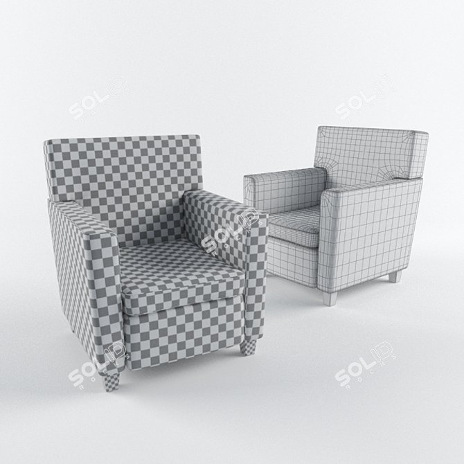 Elegant Brown Chair: 730x820xH890 3D model image 2