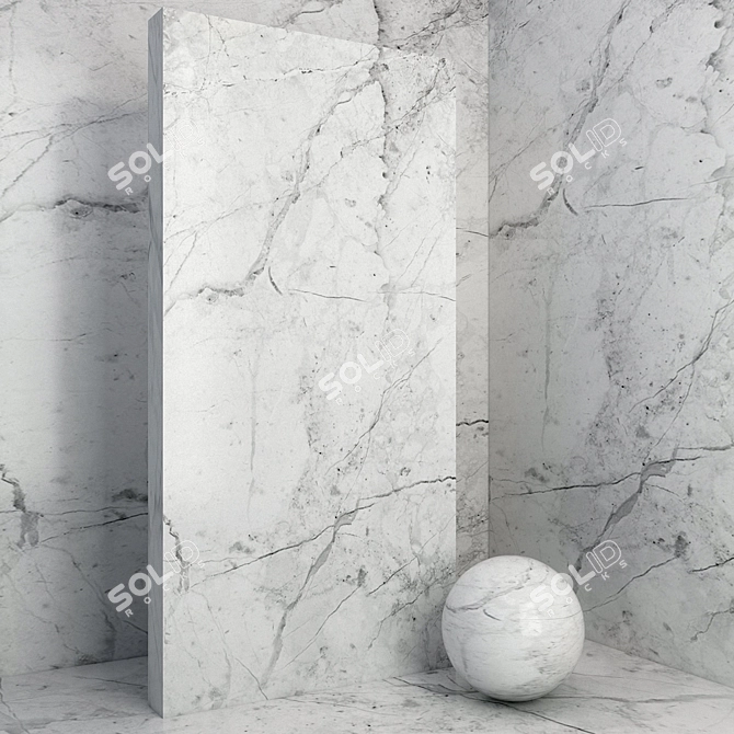 Elegant Marble Coaster Set 3D model image 1