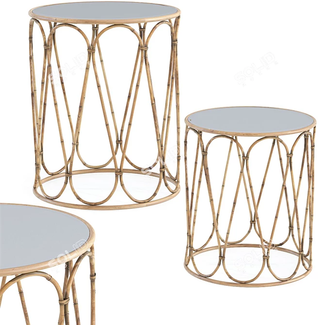 Bamboo Loop Side Tables (2/Set) 3D model image 1