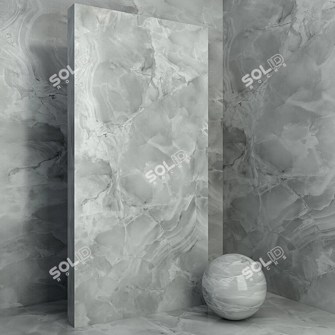 Elegant Natural Marble Slab 3D model image 1