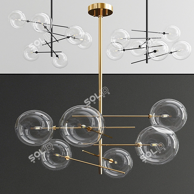 Bolle Pendant: Mesmerizing 6-Light Replica 3D model image 1