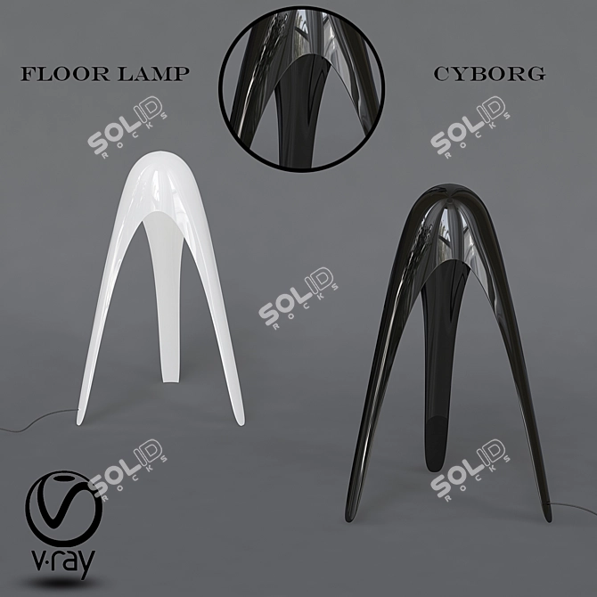 CYBORG: Futuristic Lighting Solution 3D model image 1