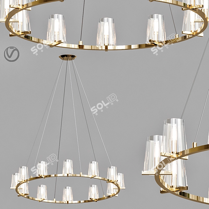 Elegant Pauillac Round Chandelier 3D model image 1