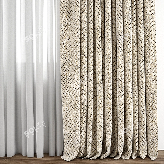 Detailed Curtain Model: 3ds max 2011/2014, Obj 3D model image 2