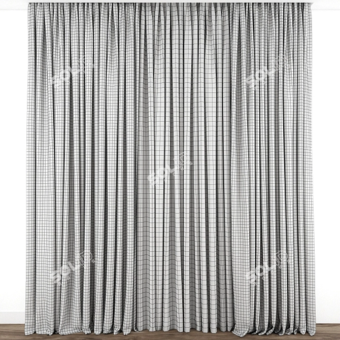 Detailed Curtain Model: 3ds max 2011/2014, Obj 3D model image 3