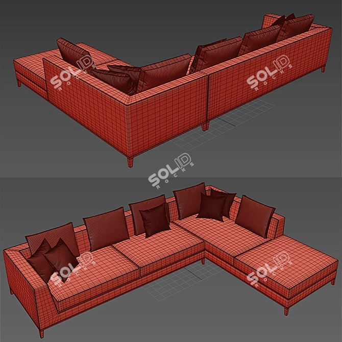 Maxalto Lucrezia Customizable Sofa 3D model image 3