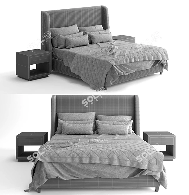 Restoration Hardware Belmont Fabric Bed 3D model image 3