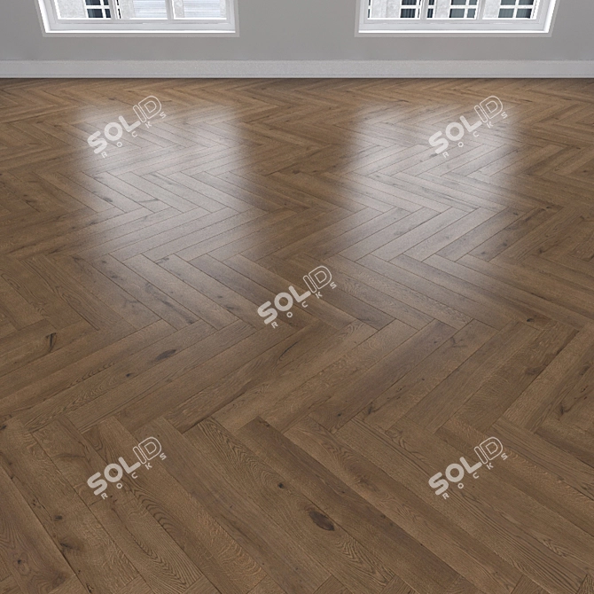 Oak Parquet: Herringbone, Linear & Chevron 3D model image 2