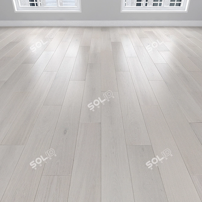 White Oak Parquet: Herringbone, Linear, Chevron 3D model image 1