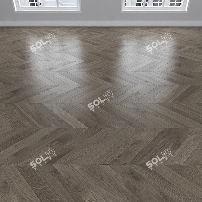 Smoky Oak Parquet: Herringbone, Linear, Chevron 3D model image 3