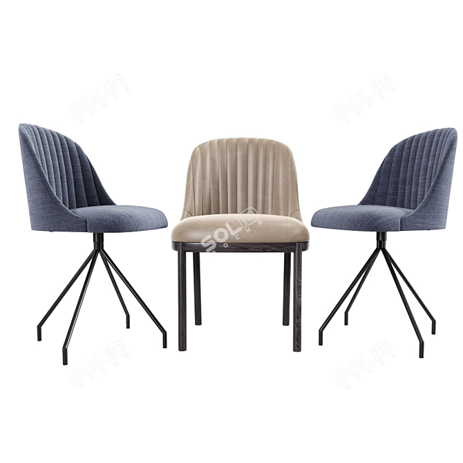 Elegant Alice Dining Chair Set 3D model image 2