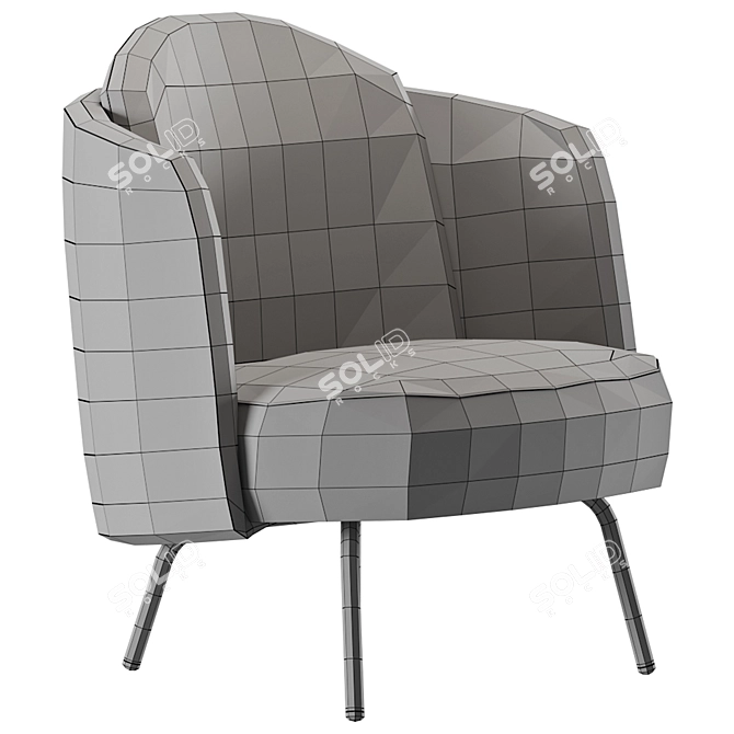 Elegant Ditre Lucia Armchair 3D model image 3