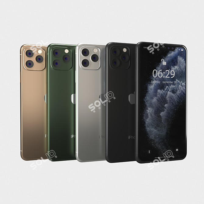 Sleek iPhone 11 Pro & Pro Max 3D model image 1