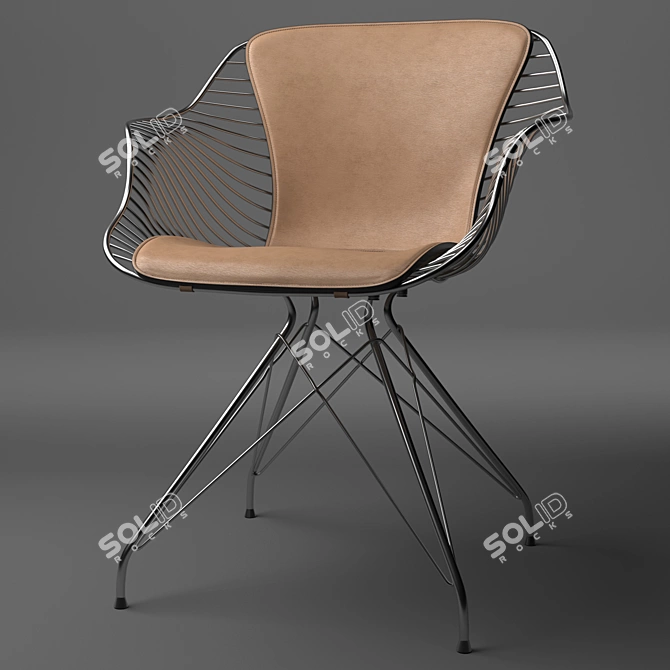 Wire Dining Chair 3D model image 1