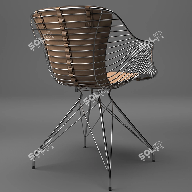 Wire Dining Chair 3D model image 2
