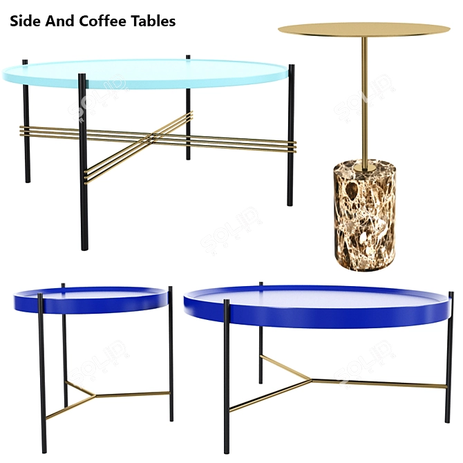 Elegant Tables Set for Stylish Living Spaces 3D model image 1