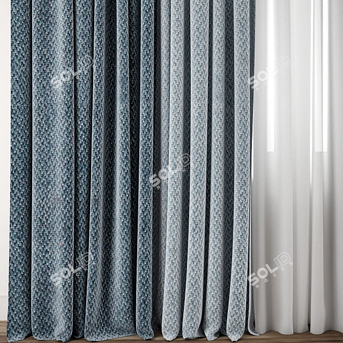 Elegant Curtain Model Kit 3D model image 2