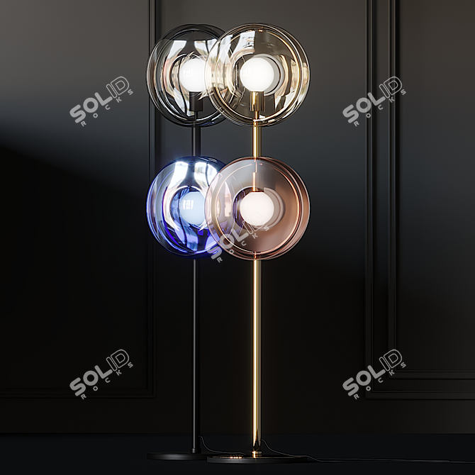 Orbital Crystal Floor Lamp 3D model image 1