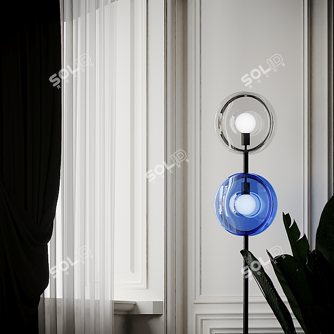 Orbital Crystal Floor Lamp 3D model image 4