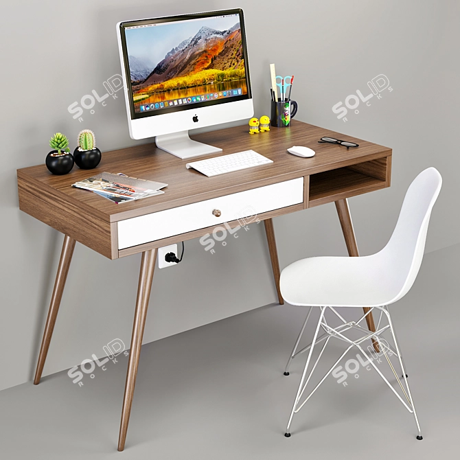 Modern Office Furniture Set 3D model image 2