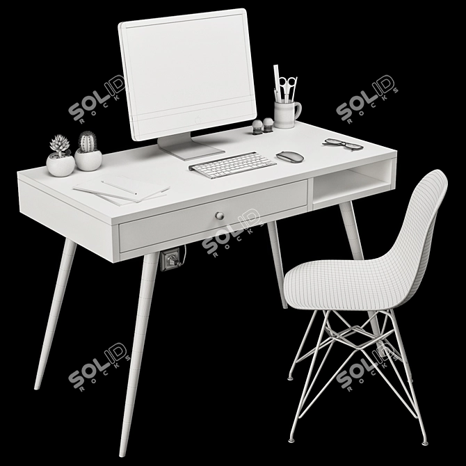 Modern Office Furniture Set 3D model image 3