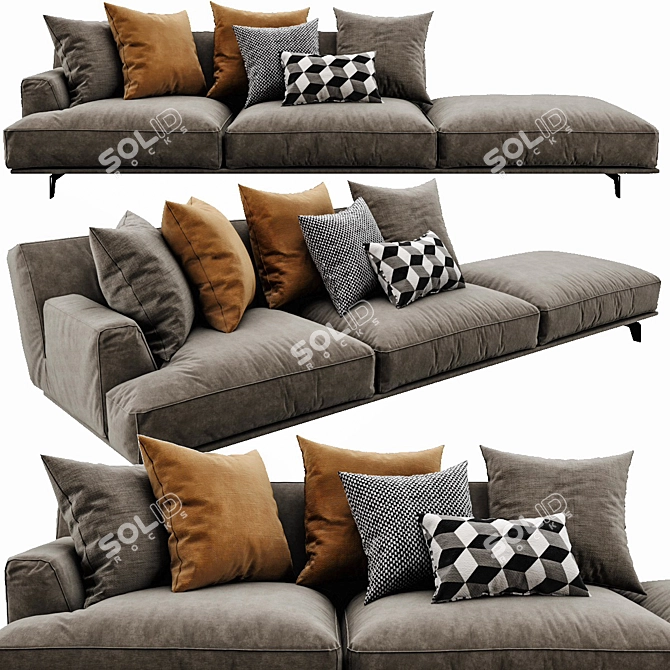 Poliform Tribeca 2 - Modern Minimalist Sofa 3D model image 1