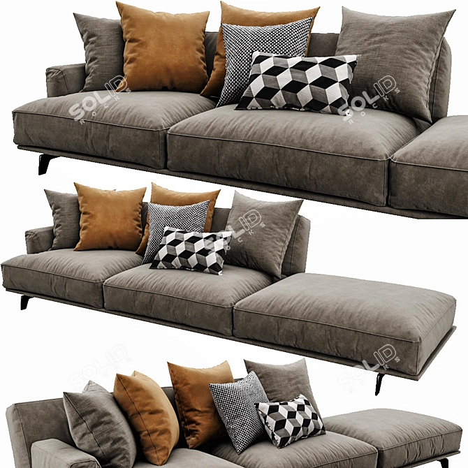Poliform Tribeca 2 - Modern Minimalist Sofa 3D model image 2