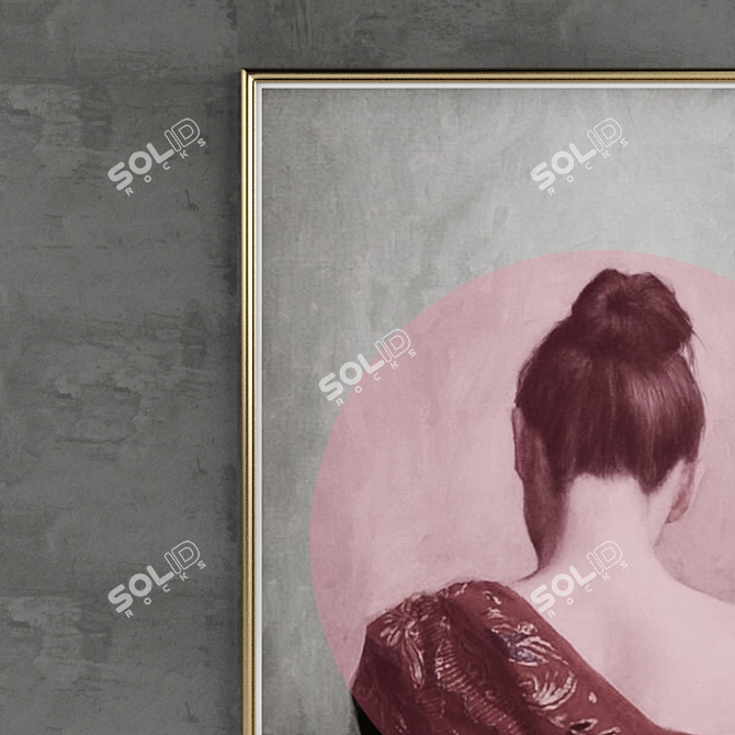 Title: Gilded Art Frame Trio 3D model image 3