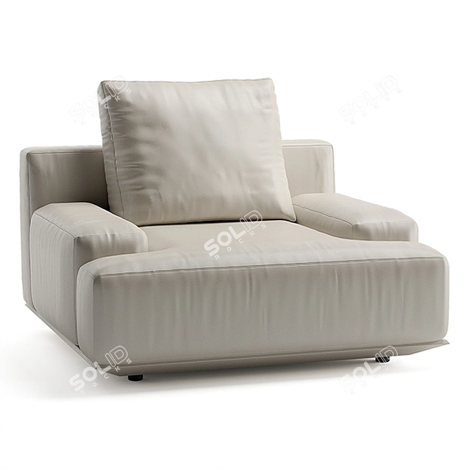 Luxury Bruce Armchair - Alberta Design 3D model image 1