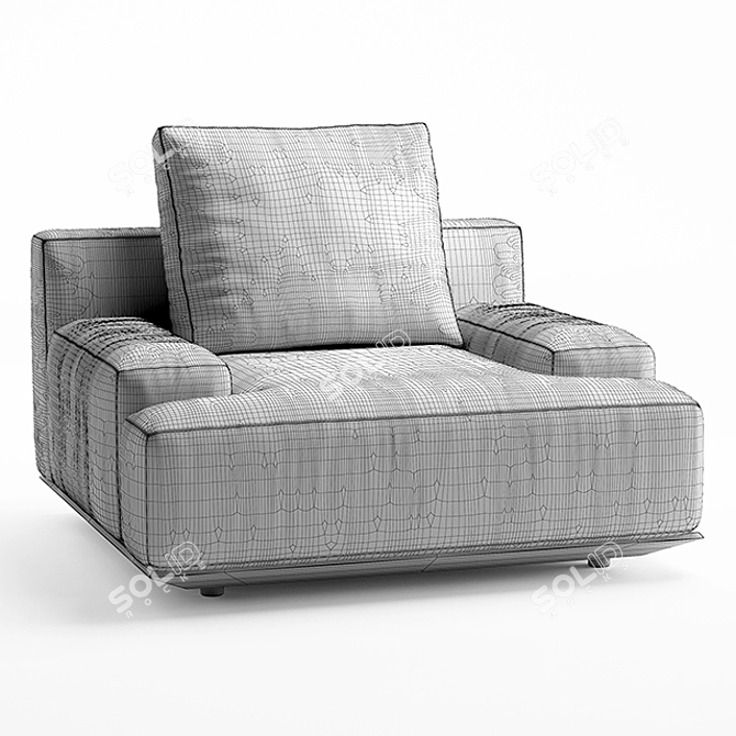 Luxury Bruce Armchair - Alberta Design 3D model image 3