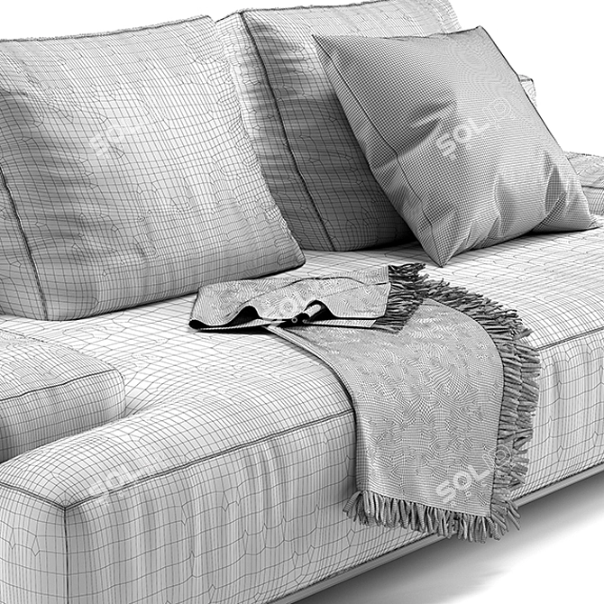 Alberta Design Bruce Sofa: Elegant and Sleek 3D model image 3