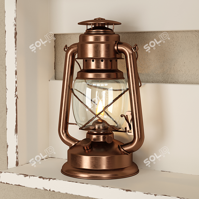 Elegant Shelf Lamp: Vintage Design 3D model image 2