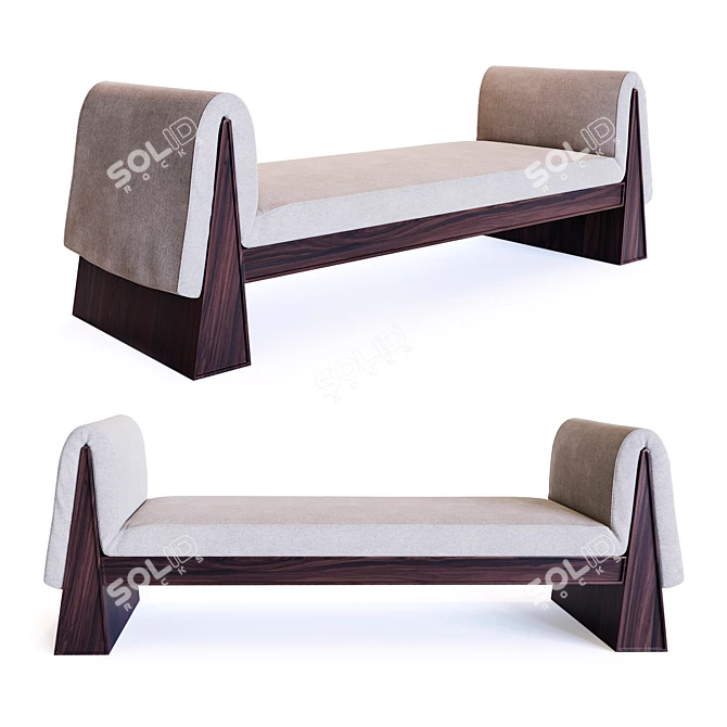 French Art Deco Daybed by Ernest Boiceau 3D model image 1