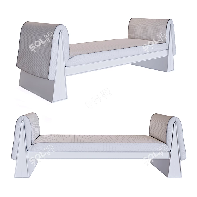 French Art Deco Daybed by Ernest Boiceau 3D model image 2