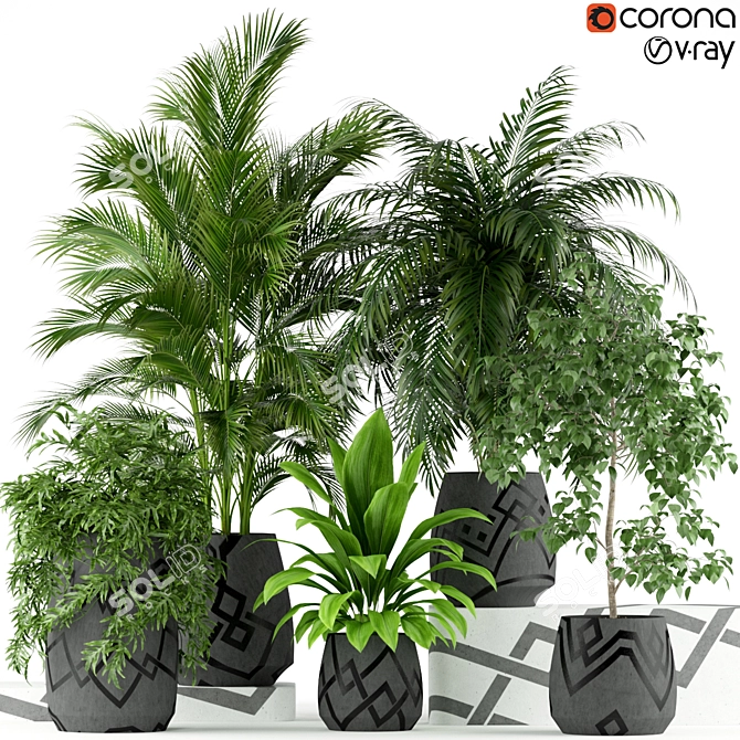 Botanical Oasis: 195 Plant Collection 3D model image 1