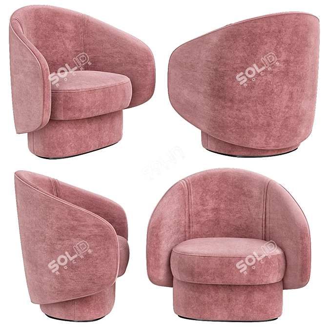 Cozy COR ROC Fabric Chair 3D model image 1