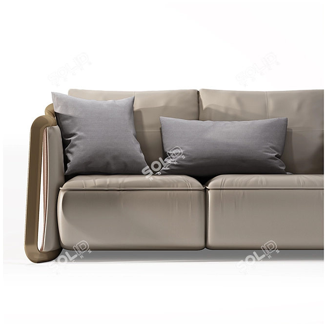 Modern Grey Fabric Sofa 3D model image 2