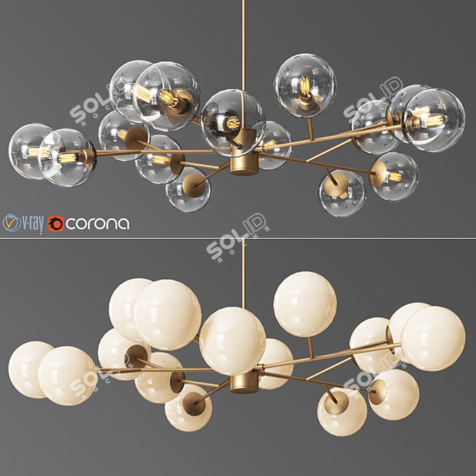 Orion 15-Light Pendant: Stunning Illumination for Modern Spaces 3D model image 1