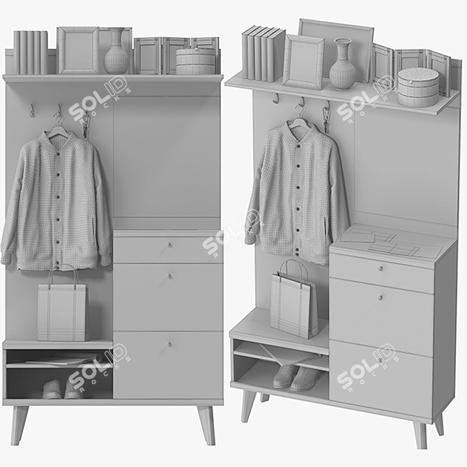 Modern Coat Rack with Stylish Design 3D model image 3