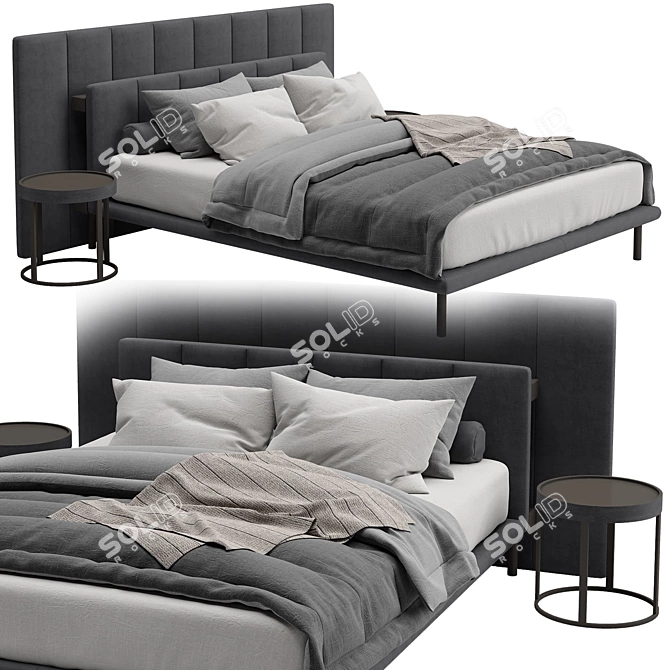 GRANGALA Bed: Sleek and Stylish Design 3D model image 1